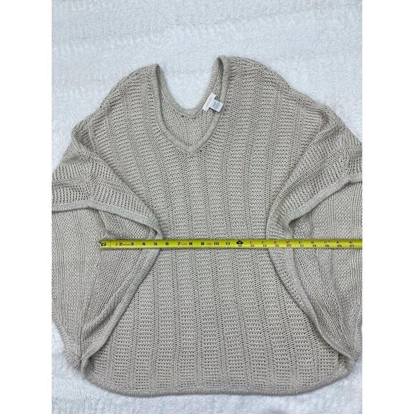 Chico's Poncho Sweater One Size Open Knit Short Sleeve Pullover - Picture 5 of 6